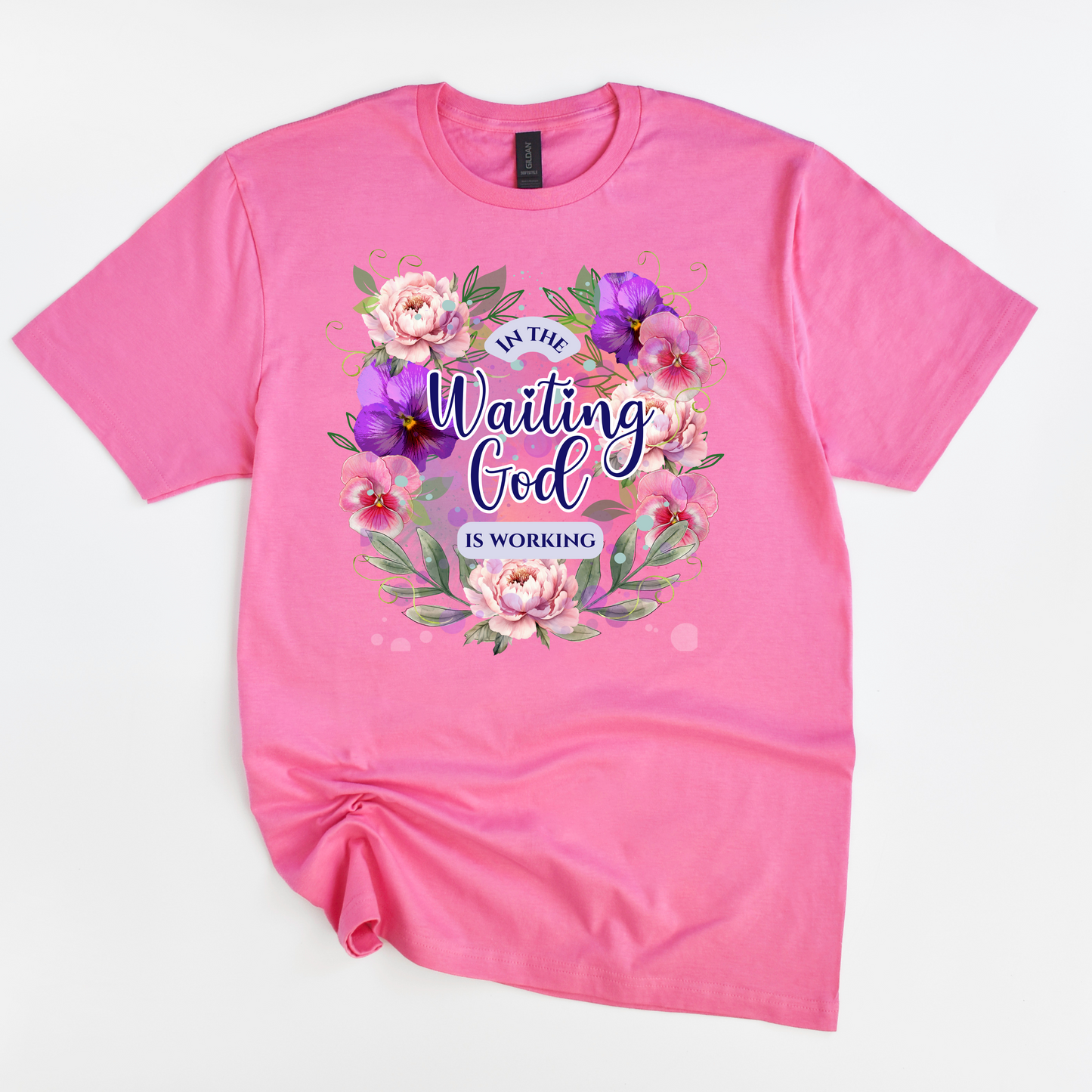 Watercolor Shirt: In the Waiting God is Working