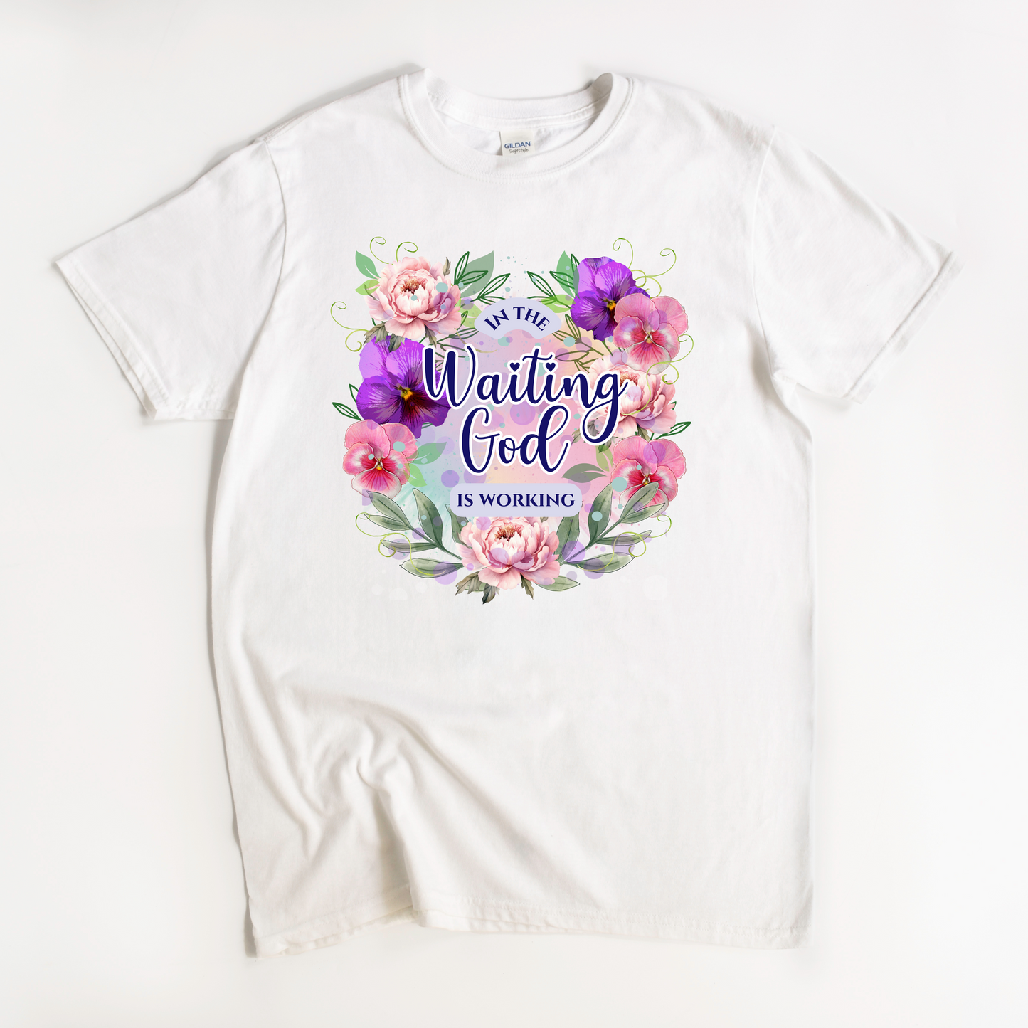 Watercolor Shirt: In the Waiting God is Working